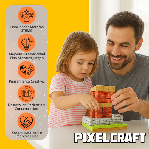 ¡Oferta Navideña! Pixelcraft™: Bloques Magnéticos Premium (75 Piezas)