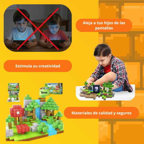 ¡Oferta Navideña! Pixelcraft™: Bloques Magnéticos Premium (75 Piezas)