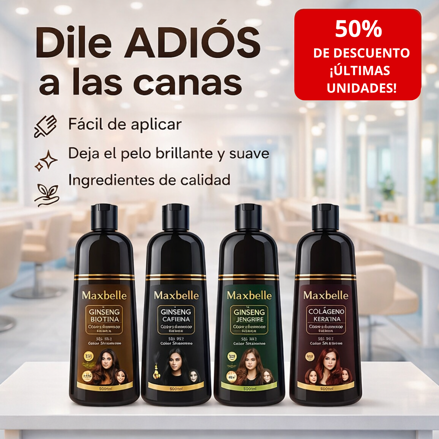 MaxBelle™, Shampoo Cubre Canas 400 ml