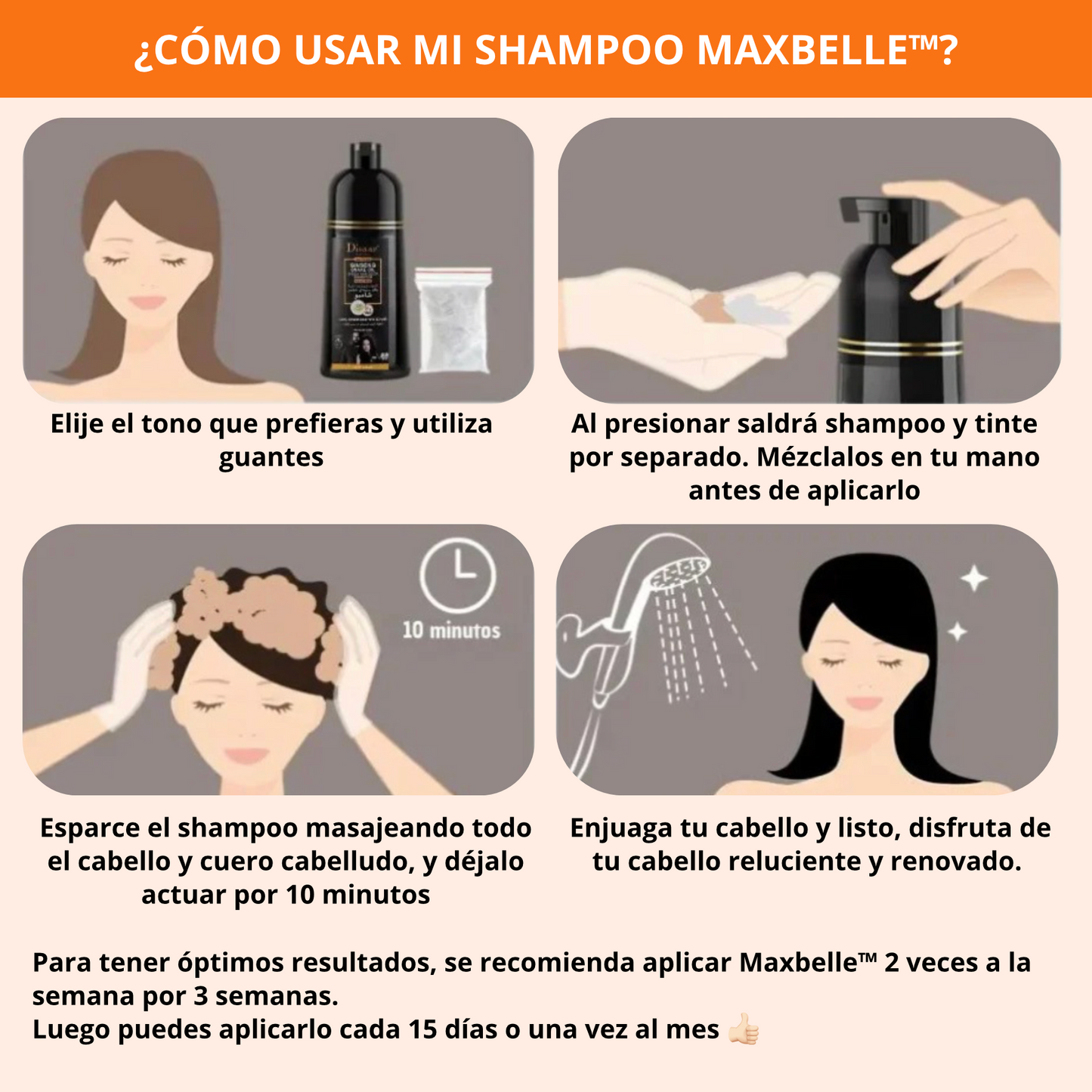 MaxBelle™, Shampoo Cubre Canas 400 ml