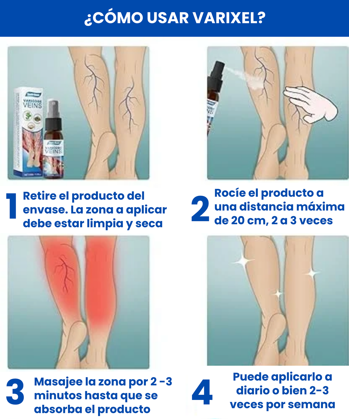 ¡Oportunidad Única! Kit Varices Spray VARIXEL+ 12 Parches VARICOSE VEINS de regalo 🎁