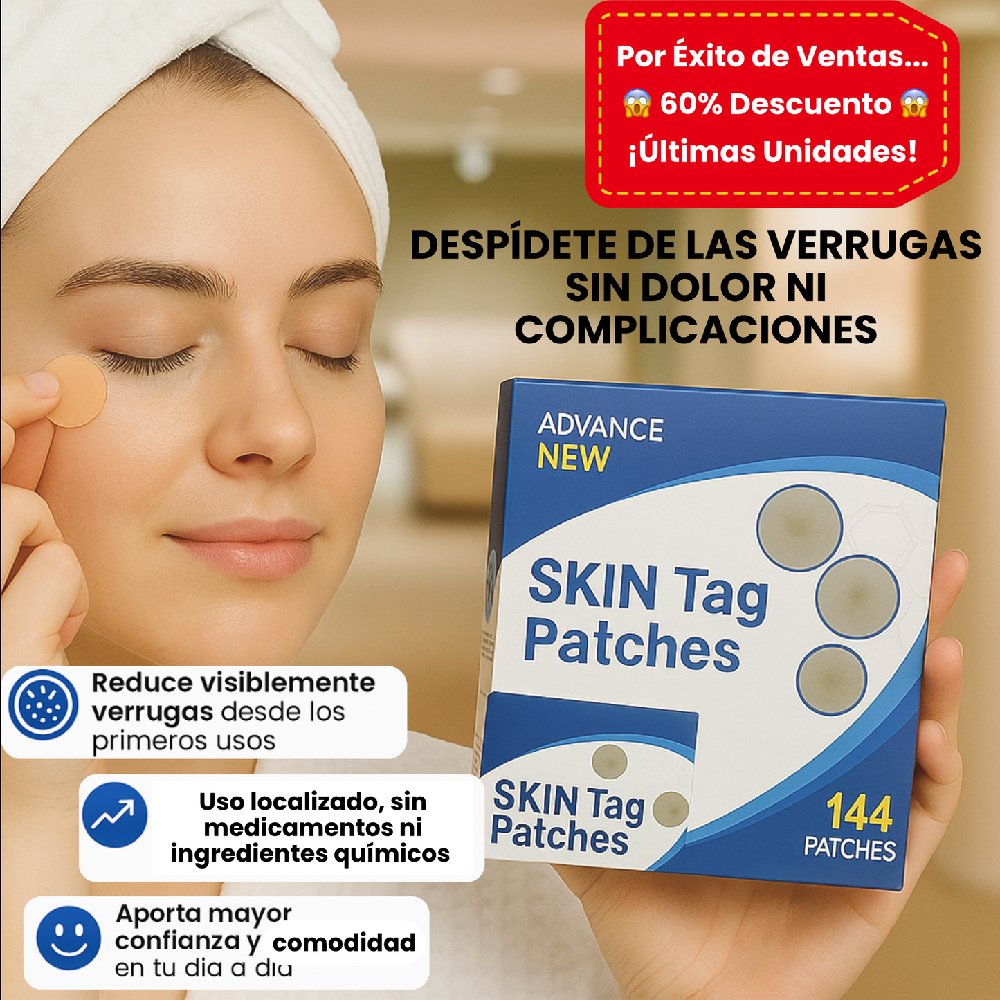 ¡Sólo por Hoy! Skin Tag Patches™ Parches para Eliminar Verrugas en Casa