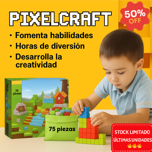 ¡Oferta Navideña! Pixelcraft™: Bloques Magnéticos Premium (75 Piezas)