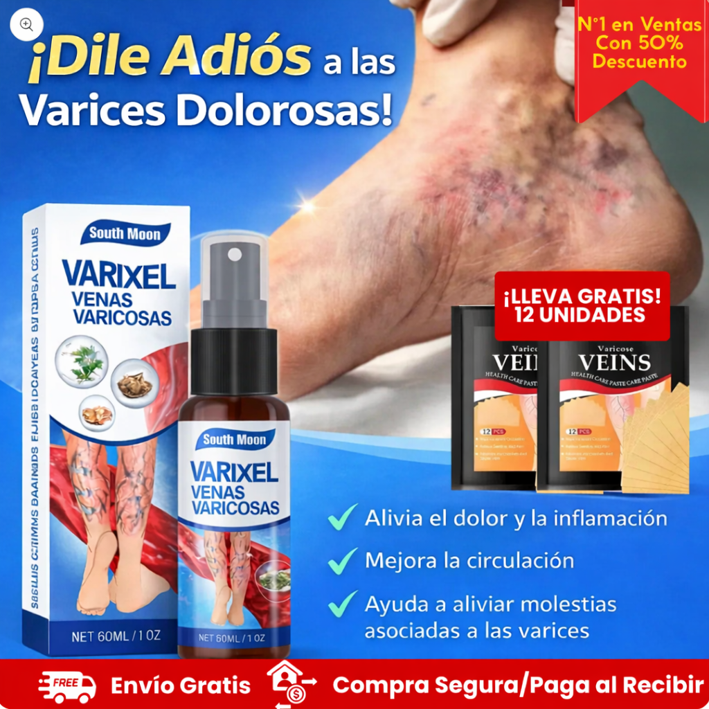 ¡Oportunidad Única! Kit Varices Spray VARIXEL+ 12 Parches VARICOSE VEINS de regalo 🎁